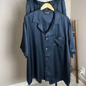 Murano Silk Dark Navy Textured pajama set size large